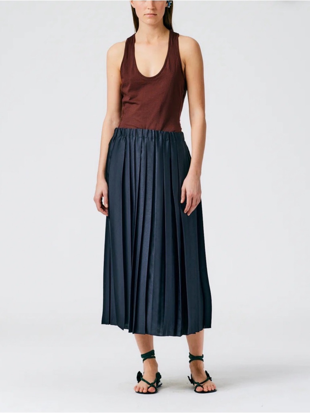 Tibi Featherweight Pleated Skirt - Medium
